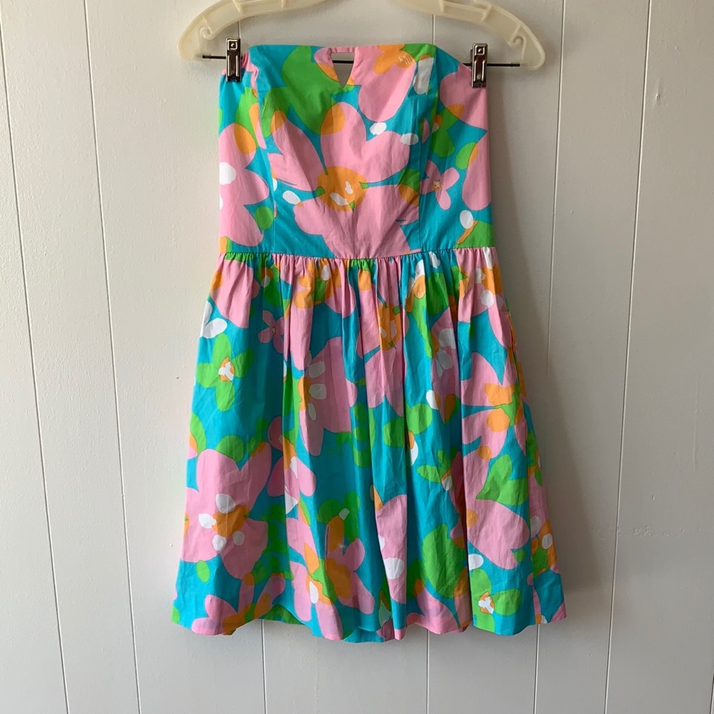 Lily Pulitzer Flower Strapless Dress